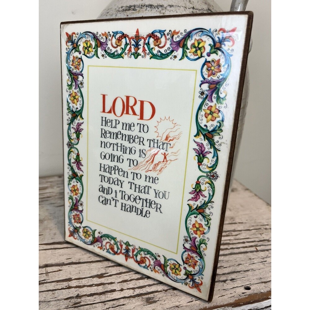 Vtg “Lord Help Me Remember” John Brandi Co. Florentine Paper Italy Wall Art 8x6 - Picture 2 of 6